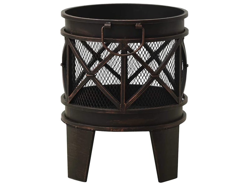  Brasero exterieur, foyer camping rustique avec tisonnier φ42x54 cm acier  - Conforama D