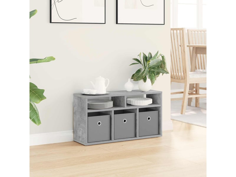  Meuble tv - basboard avec tiroir gris béton 72 x 22,5 x 38 cm  - Conforama D