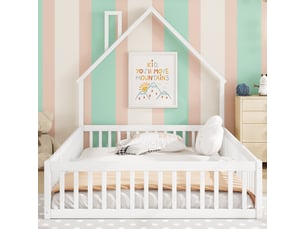 Lit cabane 140x200 cm <strong>MODENUIT </strong>  <strong></strong> coloris blanc