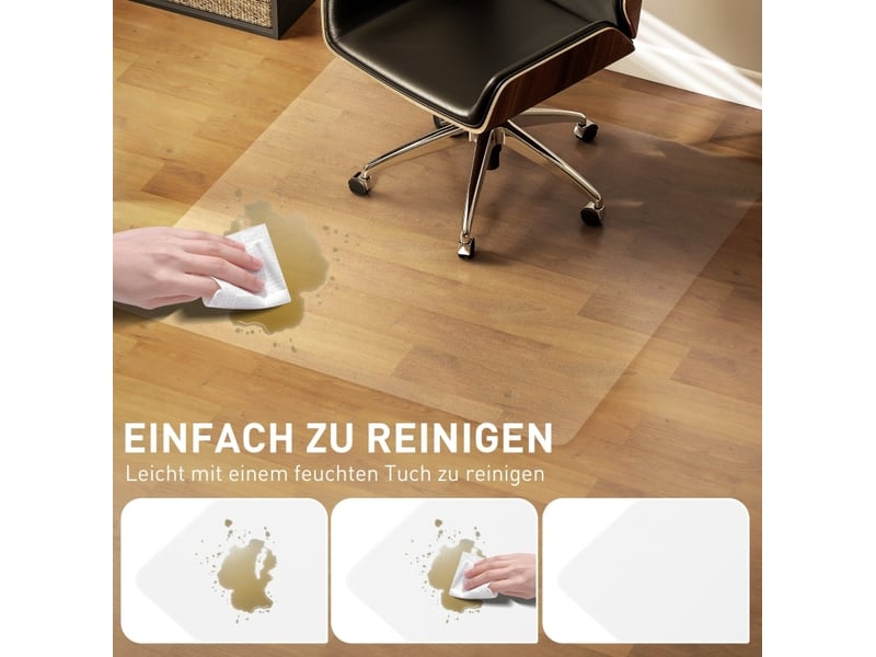 Tapis de protection de sol 120x120 cm – transparent – antidérapant et imperméable pour chaise de bureau - Conforama E