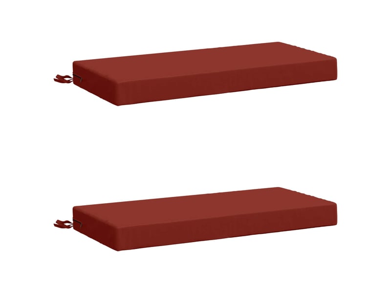 Lot de 2 coussins de banc, coussins d'assise soest 100 % polyester rouge cf57398 - Conforama A