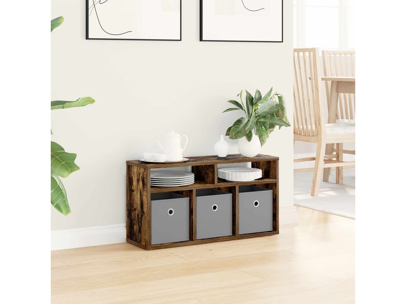  Armoire de rangement bureau avec tiroir chêne fumé 72x22,5x38 cm  - Conforama D