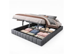 Lit coffre 180x200 cm TCQPZ   coloris gris