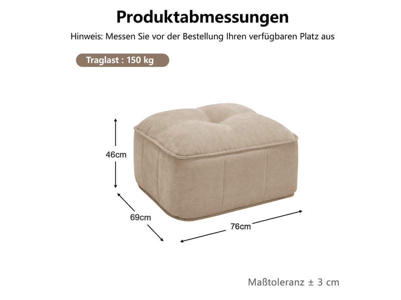 Pouf polyester-sable SF20260305032 - Conforama E