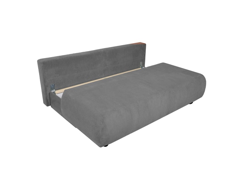 Canapé droit veluto convertible avec coffre en velours côtelé - gris foncé VELUTO - Conforama D