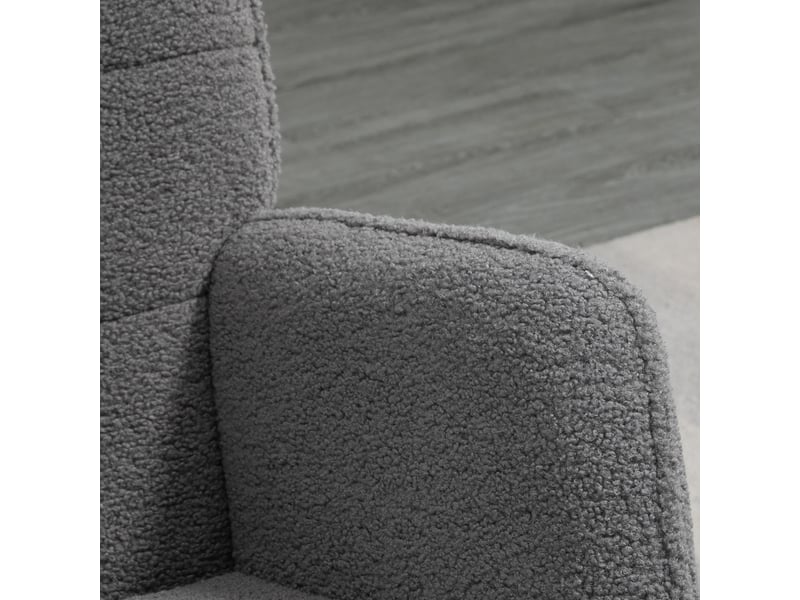  Fauteuil à bascule gris foncé, fauteuil d'allaitement confortable avec revêtement aspect polaire berbère, charge 120 kg  - Conforama D