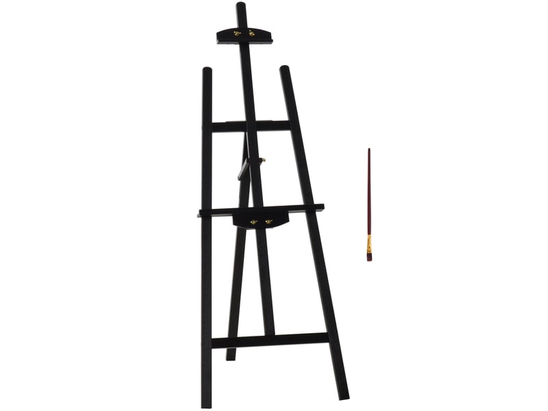  Chevalet 134,5x51,5x71,5 cm pliable réglable jusqu’à 75° bois noir  - Conforama A