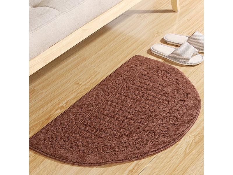  Paillasson demi-rond en polyester - 48 x 78 cm - brun café foncé  - Conforama C