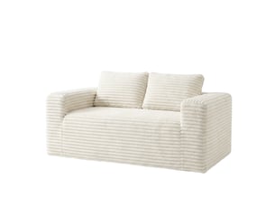 Canapé de sol tcqpz 2 places 160 x 88 x 58 cm sans montage en velours côtelé beige