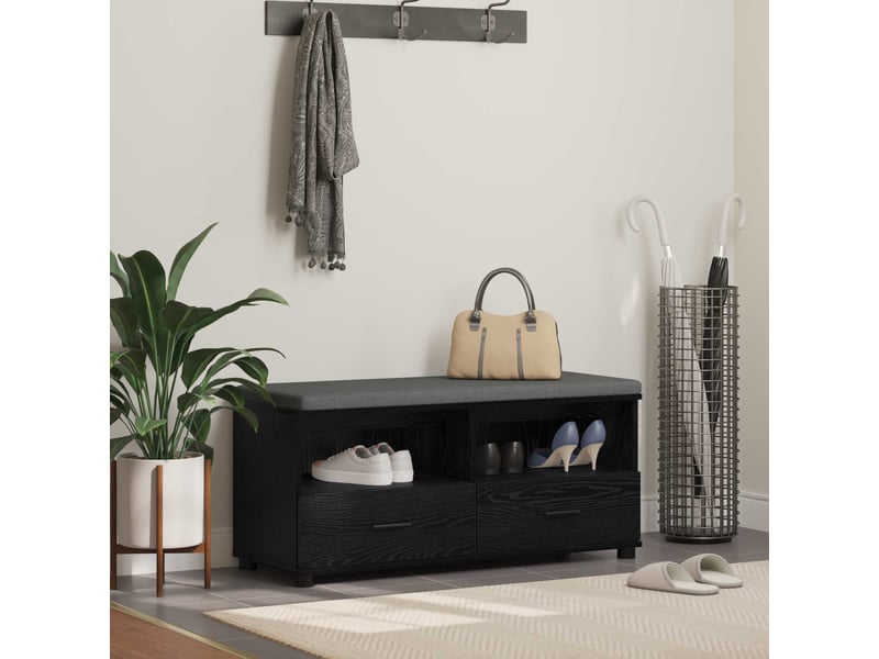  Banc d'entrée, banc interieur chêne noir 100x38x46 cm  - Conforama B