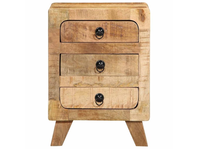  Lot de 2 table de chevet - cabinet de chevet - table de nuit 37x32x50 cm bois massif de manguier brut  - Conforama A