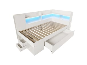 Lit banquette 90x190 cm    coloris blanc