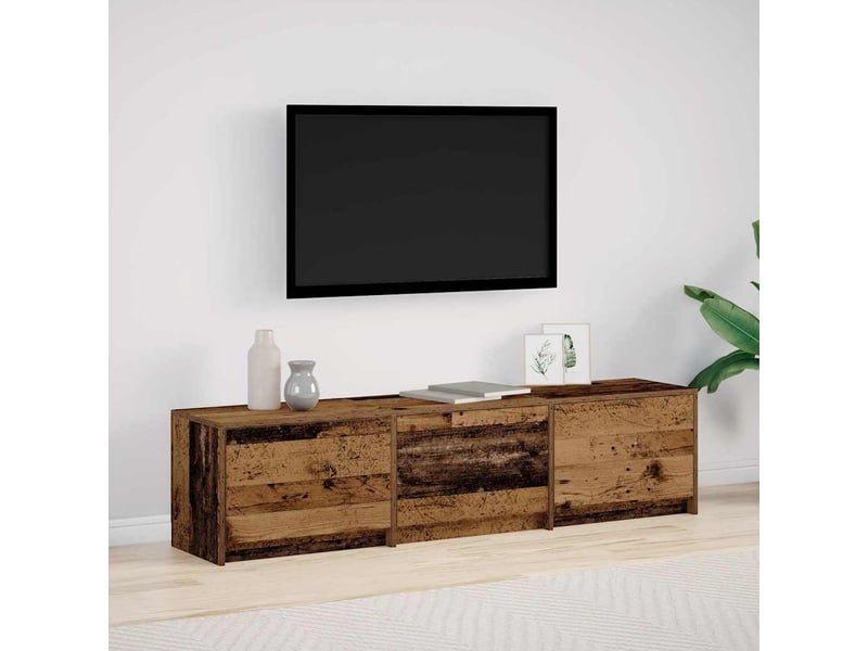  Meuble tv - banc tv - meuble de rangement avec led avec bandes led bois ancien 165 x 34 x 40 cm  - Conforama B