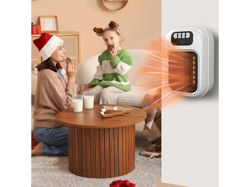  Chauffage mural électrique d'intérieur avec ventilateur de protection contre la surchauffe, blanc  - Conforama B