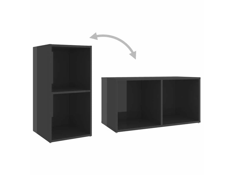  Ensemble de meubles tv 6 pcs gris brillant bois d'ingénierie  - Conforama E