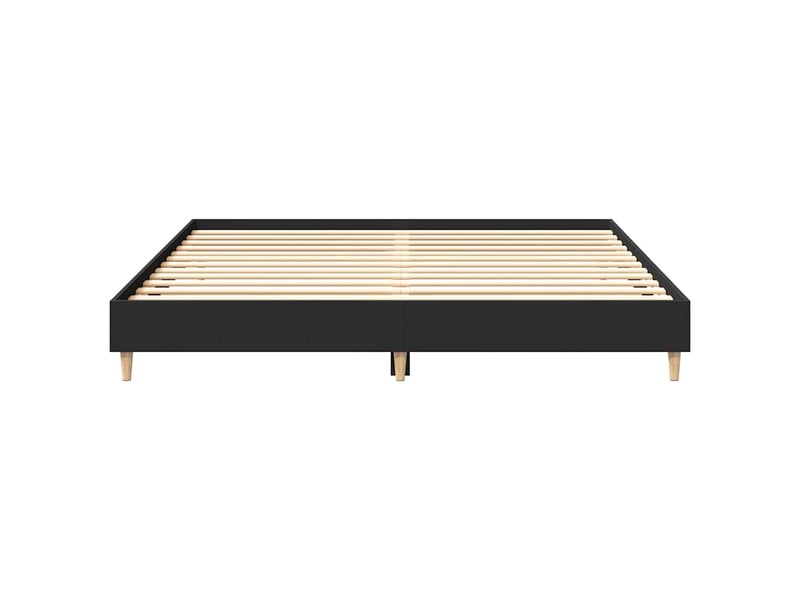  Lit double- lit adulte -  cadre de lit sans matelas noir 200x200 cm bois d'ingénierie  - Conforama D