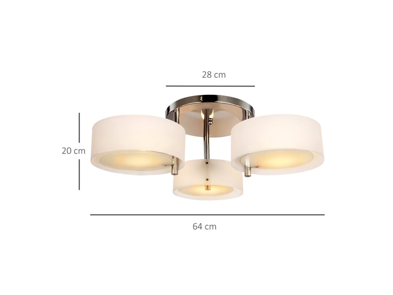  Suspension e27 avec abat-jour en acrylique blanc, idéale pour le salon, la chambre, la salle à manger ou la cuisine.  - Conforama C