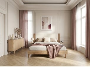 Lit 2 places 140x190 cm BOBOCHIC ISYA coloris beige