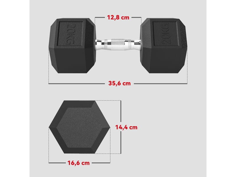  Lot de 2 haltères courtes poids 40 kg, haltère hexagonale entraînement musculaire &amp; haltérophilie, noir  - Conforama E
