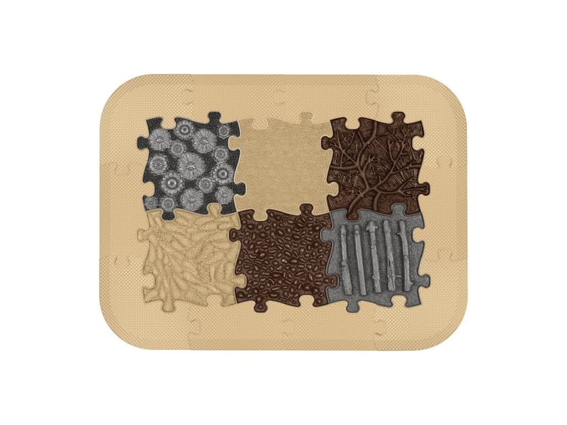  Tapis sensoriel muffik ensemble senior - 16 pièces, beige, graphite, marron MFK-084 - Conforama A