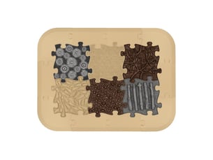 Tapis sensoriel muffik ensemble senior - 16 pièces, beige, graphite, marron