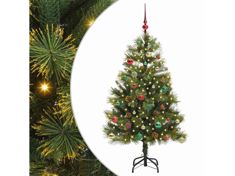 Sapin de noël artificiel, arbre de noël avec branches pliables et cônes 150 cm shl3485 - Conforama A