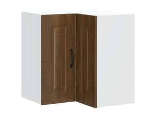 Meuble de rangement, armoire murale d'angle de cuisine kalmar chêne marron