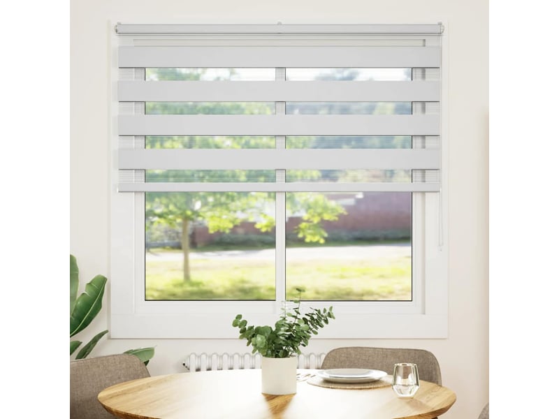  Store zèbre, store de fenêtre blanc 140x150 cm largeur du tissu 135,9cm polyester cf48372  - Conforama A