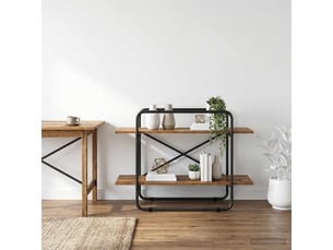Étagère 2 niveaux, étagère de rangement 100 x 35 x 70 cm pb bois de chêne