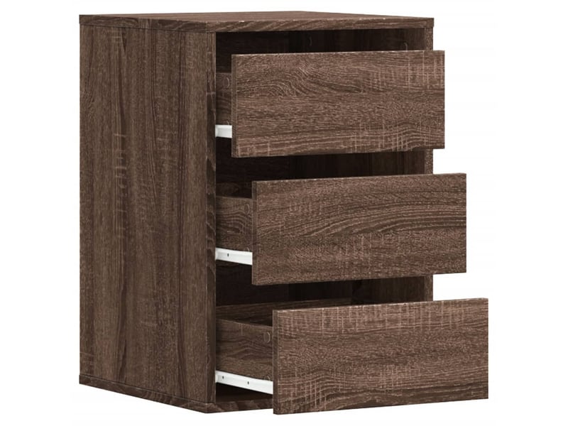  Commode chambre adulte, commode d'angle chêne marron 40x41x58 cm bois d'ingénierie  - Conforama E