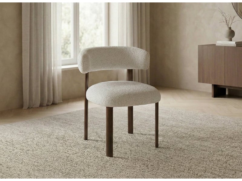  Lot de 2 chaises en velours tissé écru pieds en métal marron louisa A4090-ECR-MARR - Conforama C