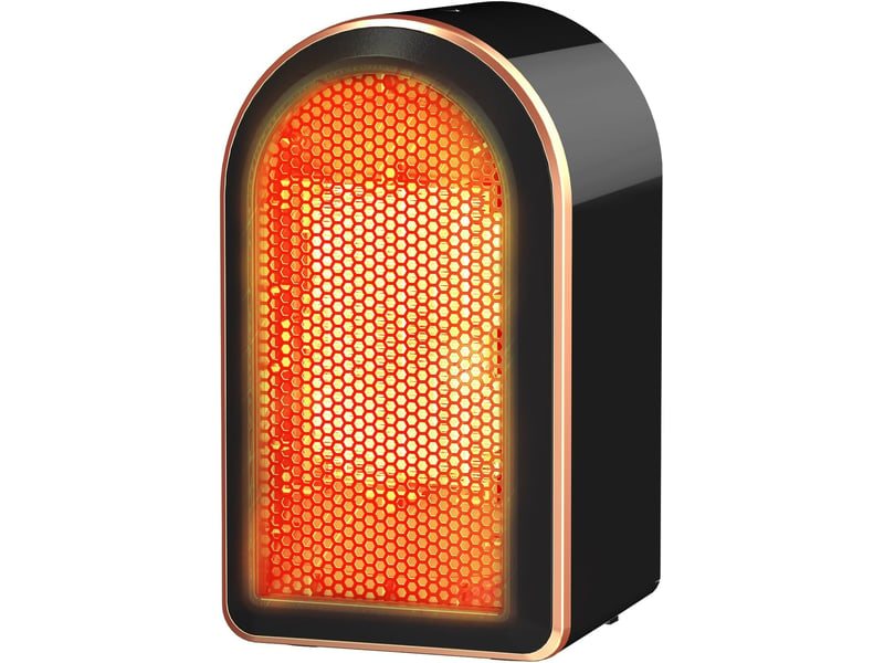  Chauffage soufflant, économe en énergie, avec protection contre la surchauffe et le basculement, céramique ptc, petit chauffage électrique, 1200 w, noir GTR01897 - Conforama A