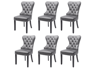 Lot de 6 chaises de salle à manger,51x51x97 cm,capitonné,velours,gris