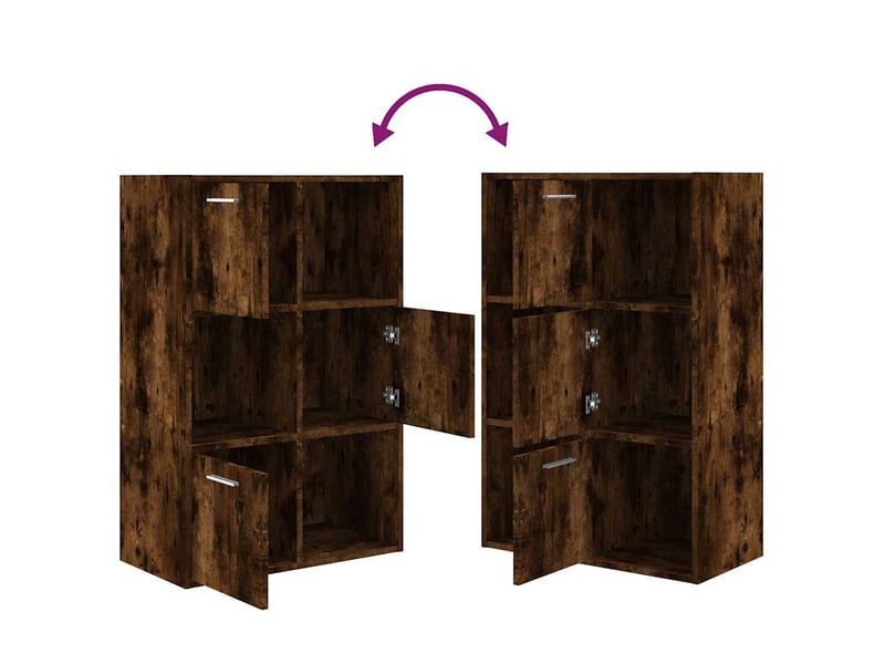  Armoire de rangement bureau chêne fumé 60x29,5x90 cm  - Conforama E