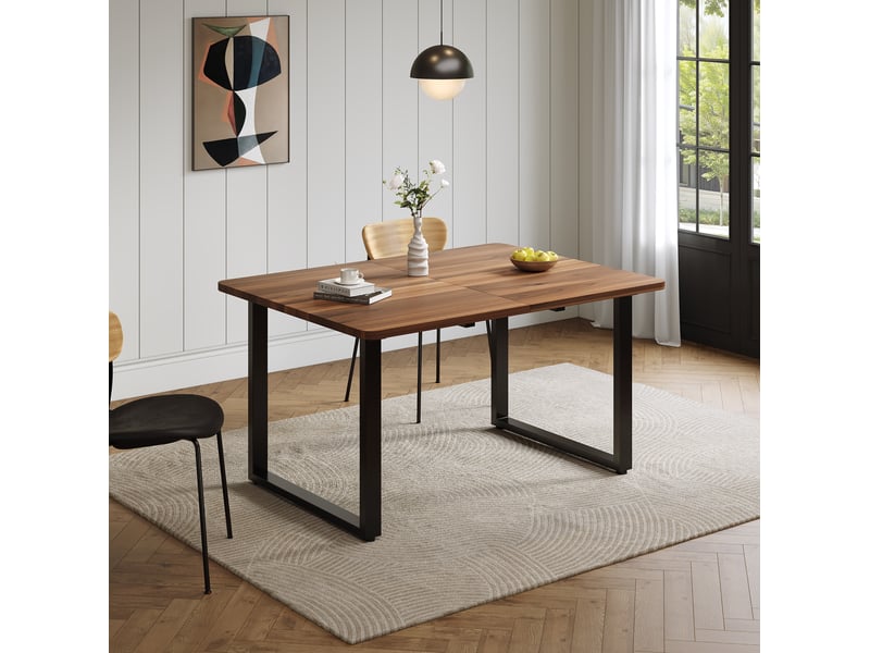  Table à manger extensible 3 positions 140180220x80 cm, mdf noyer  - Conforama D