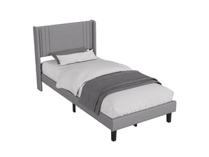 Lit simple 90x200 cm    coloris gris