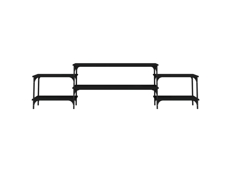 Meuble tv - banc tv - meuble de rangement noir 197x35x52 cm bois d'ingénierie  - Conforama E
