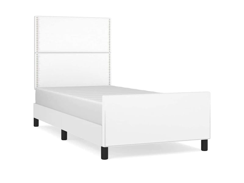  Lit simple- lit adulte -  cadre de lit sans matelas blanc 100x200 cm similicuir  - Conforama A