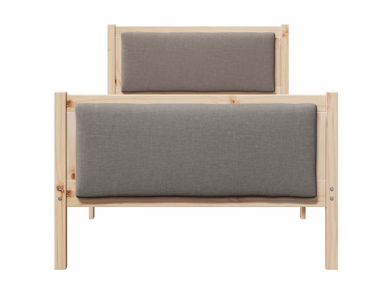  Lit simple- lit adulte -  cadre de lit avec tête de lit taupe 100 x 200 cm tissu  - Conforama D