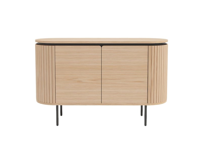  Buffet 120 cm 2 portes chêne clair et noir – collection sören  - Conforama A