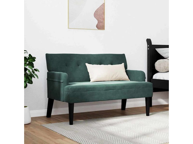 Banc chambre, banc de lit chesterfield vert foncé 112x65,5x75 cm velours - Conforama C