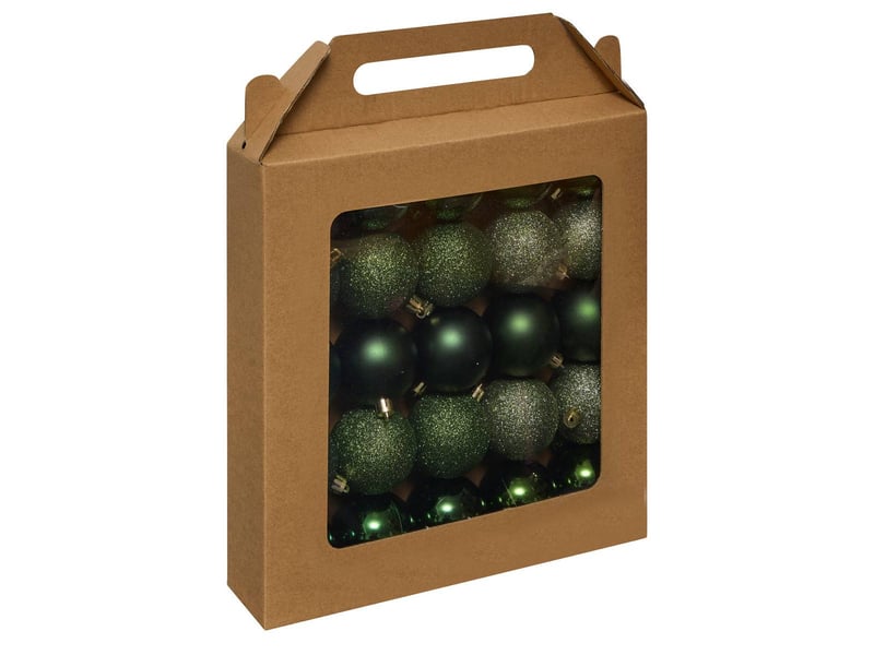  Lot de 25 boules de noël jokli 6cm vert olive  - Conforama B