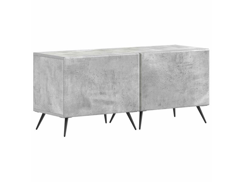  Meuble tv - banc tv - meuble de rangement led breda 3 pcs gris béton bois d'ingénierie  - Conforama D