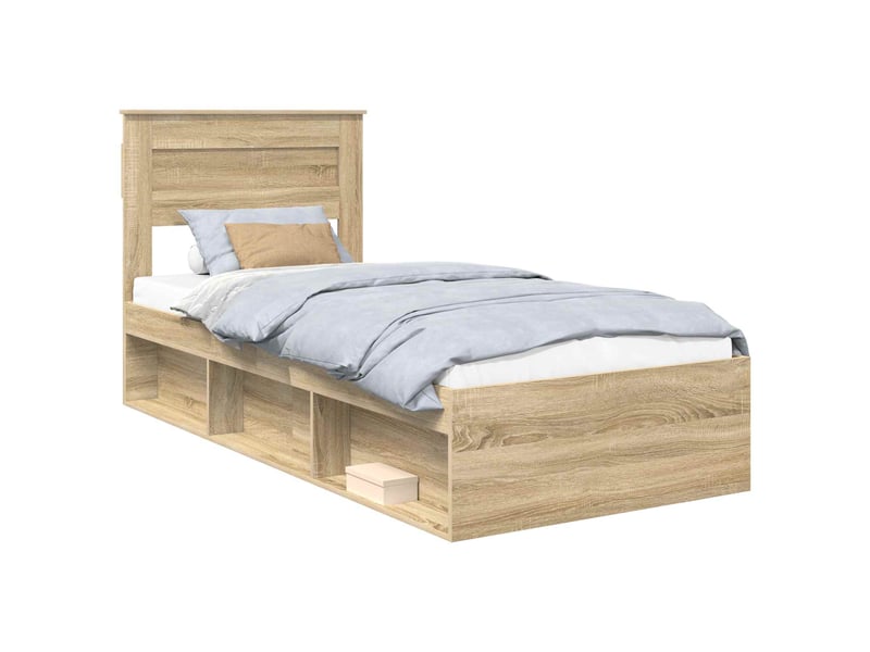 Lit simple- lit adulte - cadre de lit sonoma 100 x 200 cm bois de pin massif - Conforama A