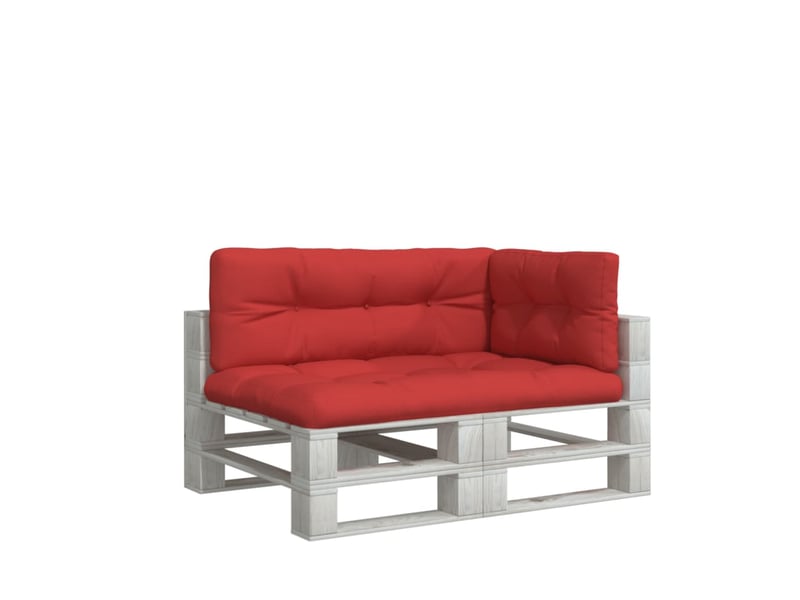  Lot de 3 coussins de palette, coussins de canapé rouge tissu cf59709  - Conforama C