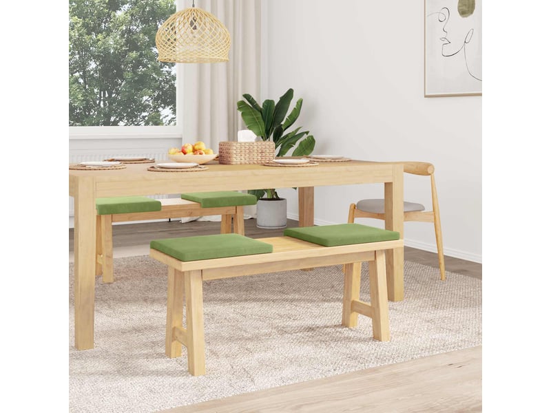  Lot de 4 coussins de banc, coussins d'assise, coussins pour chaisecanapé velours vert clair profondeur 35 cm cf52628  - Conforama C