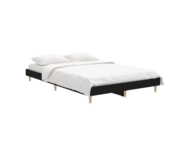  Lit double- lit adulte -  cadre de lit sans matelas noir 120x190 cm bois d'ingénierie  - Conforama B