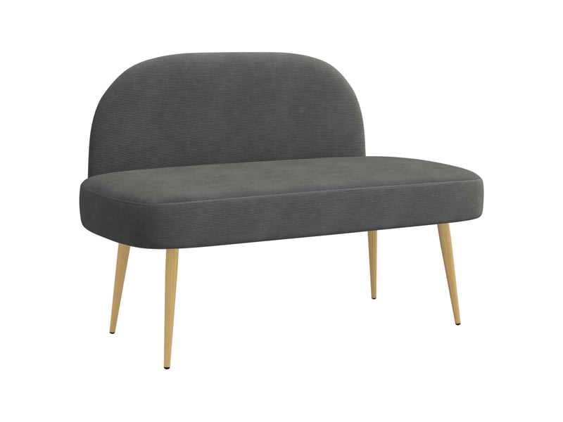 Banc rembourré, banc de lit avec dossier gris foncé 110x60x76 cm shl45598 - Conforama A