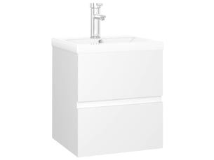 Armoire d'évier avec lavabo intégré blanc bois d'ingénierie shl1487