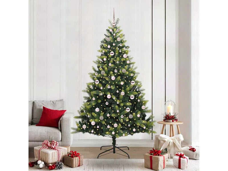  Sapin de noël - arbre de noël artificiel en silicone flexible 300 leds vert  - Conforama B